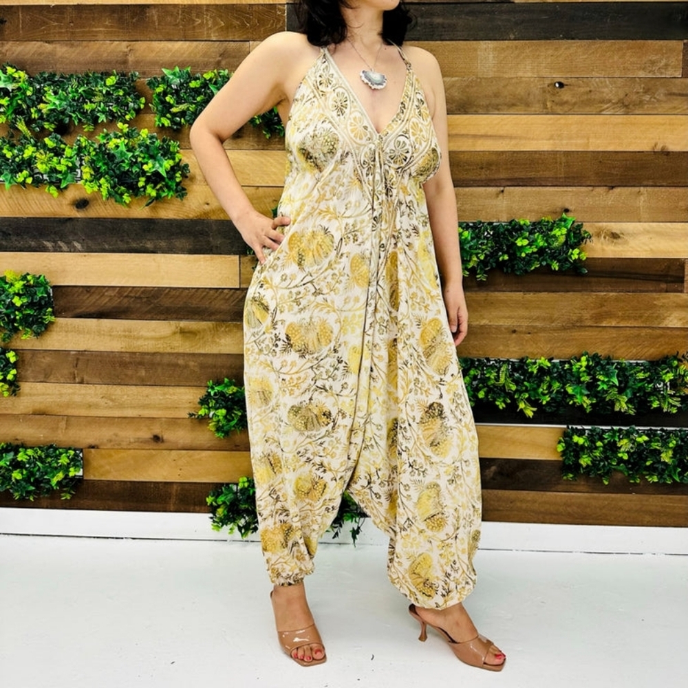 Karma Nepal Crafts Silk Backless Summer Jumpsuit